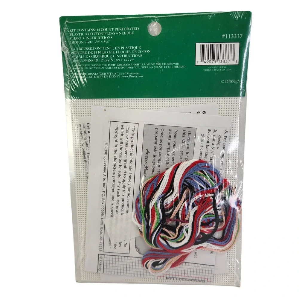 Disney Eeyore Candy Cane Ornament Counted Cross Stitch Kit Perforated Plastic Nw